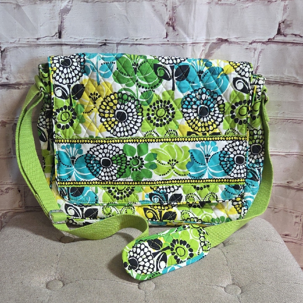 Vera Bradley Green and Blue Floral Crossbody Bag